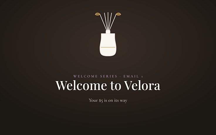Welcome series email one design